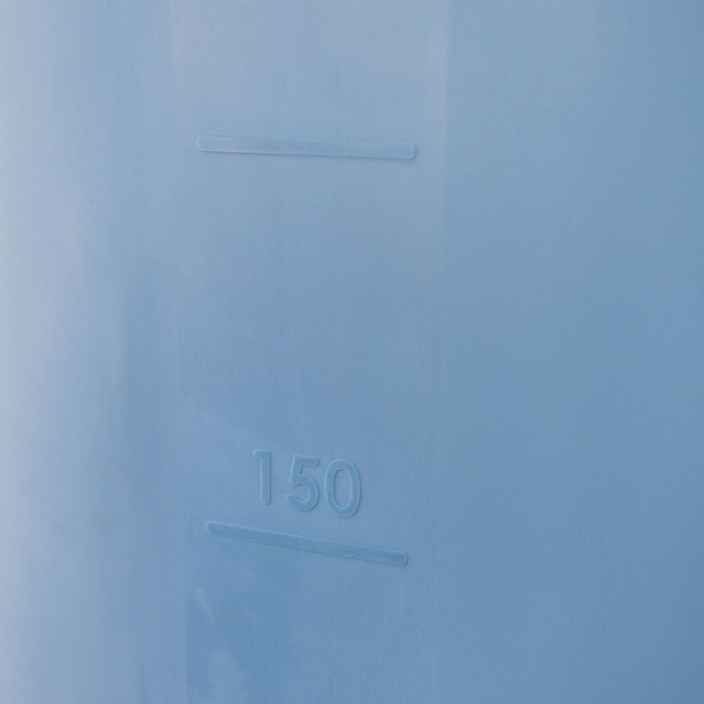 close up view of gallon counter on Emergency Water Tanks' 300-gallon doorway storage barrel