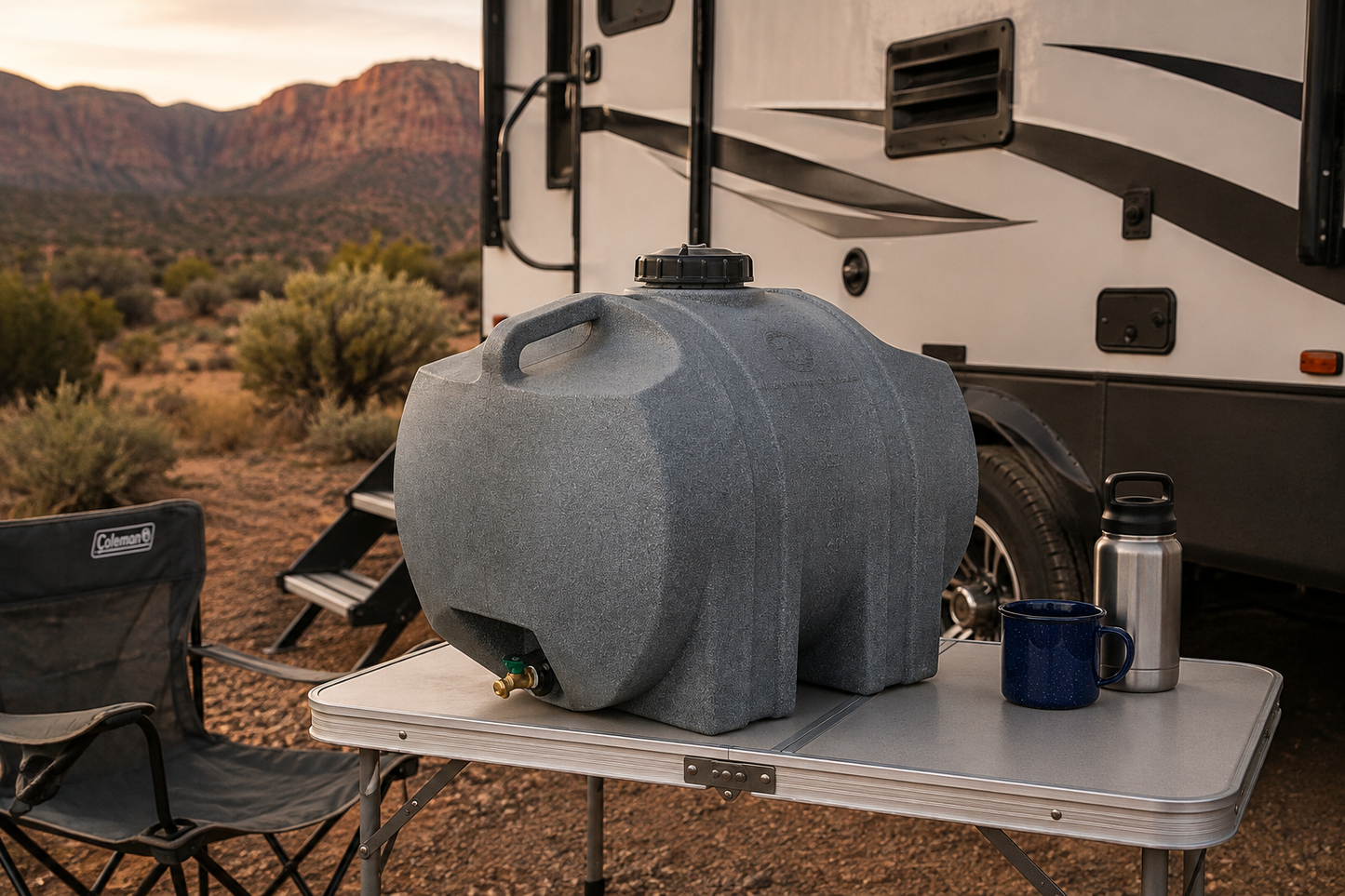 40 Gallon Horizontal Utility Water Tank Granite